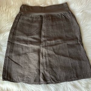 Cute Taupe Linen Skirt.
